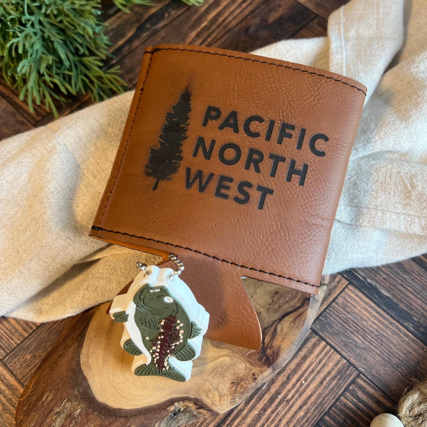 Pacific Northwest Leatherette Can Cooler