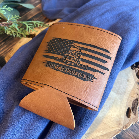 Don't Tread On Me Leatherette Can Cooler