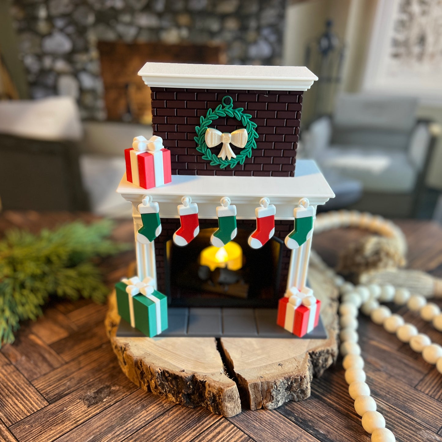 Christmas Miniature Tealight Fireplace