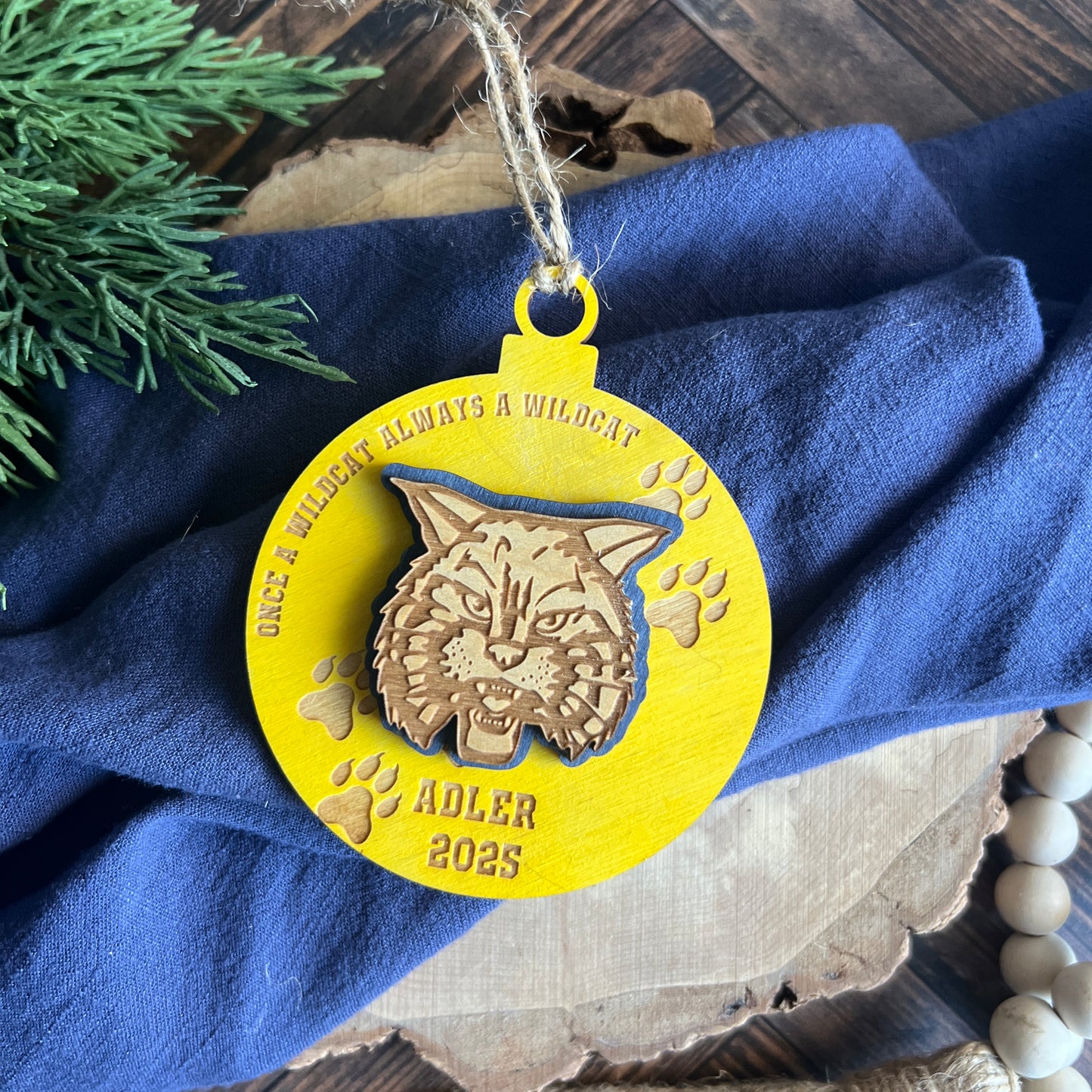 Wildcat Ornament Personalized