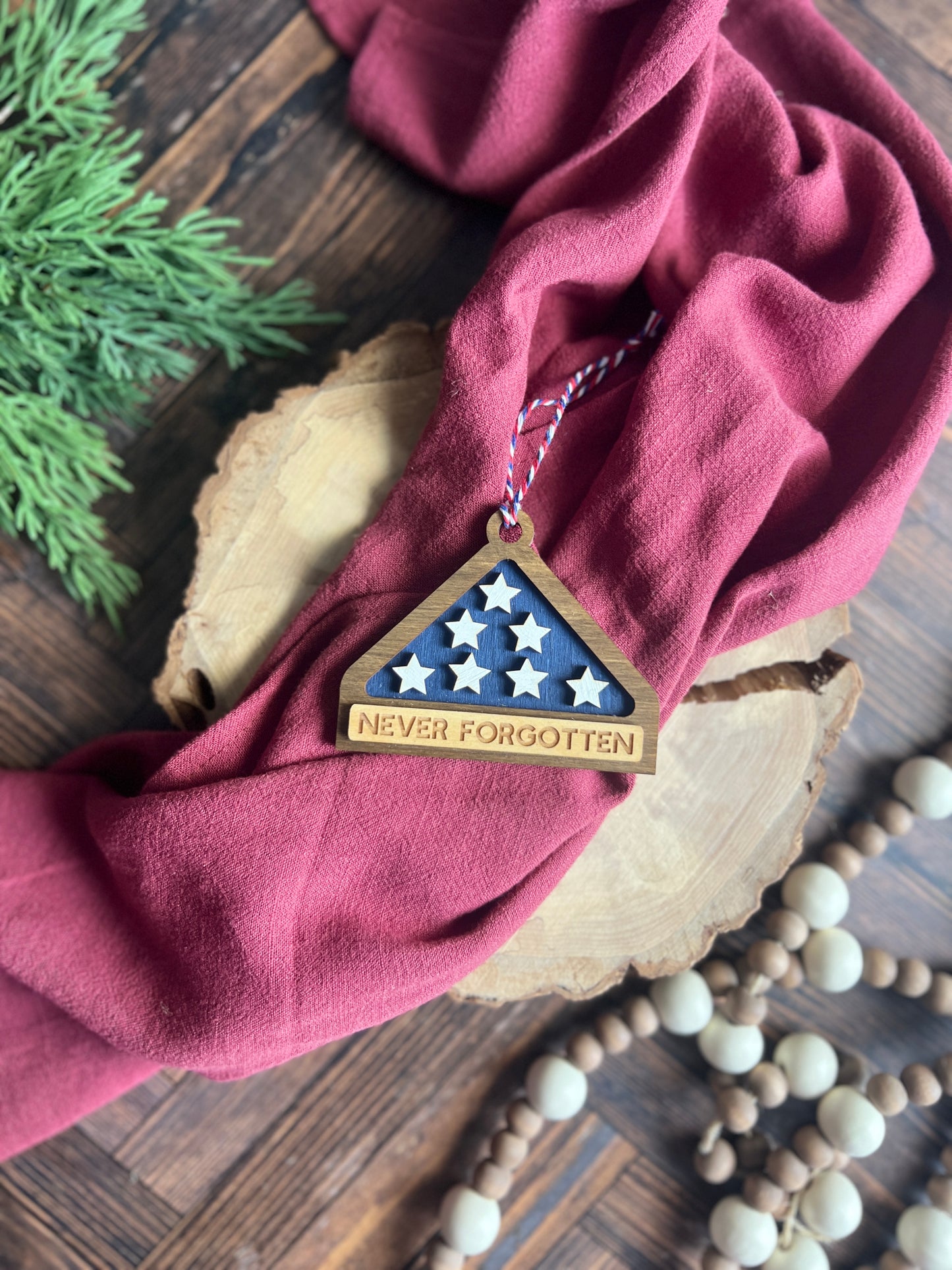 Personalized Military Flag Ornament