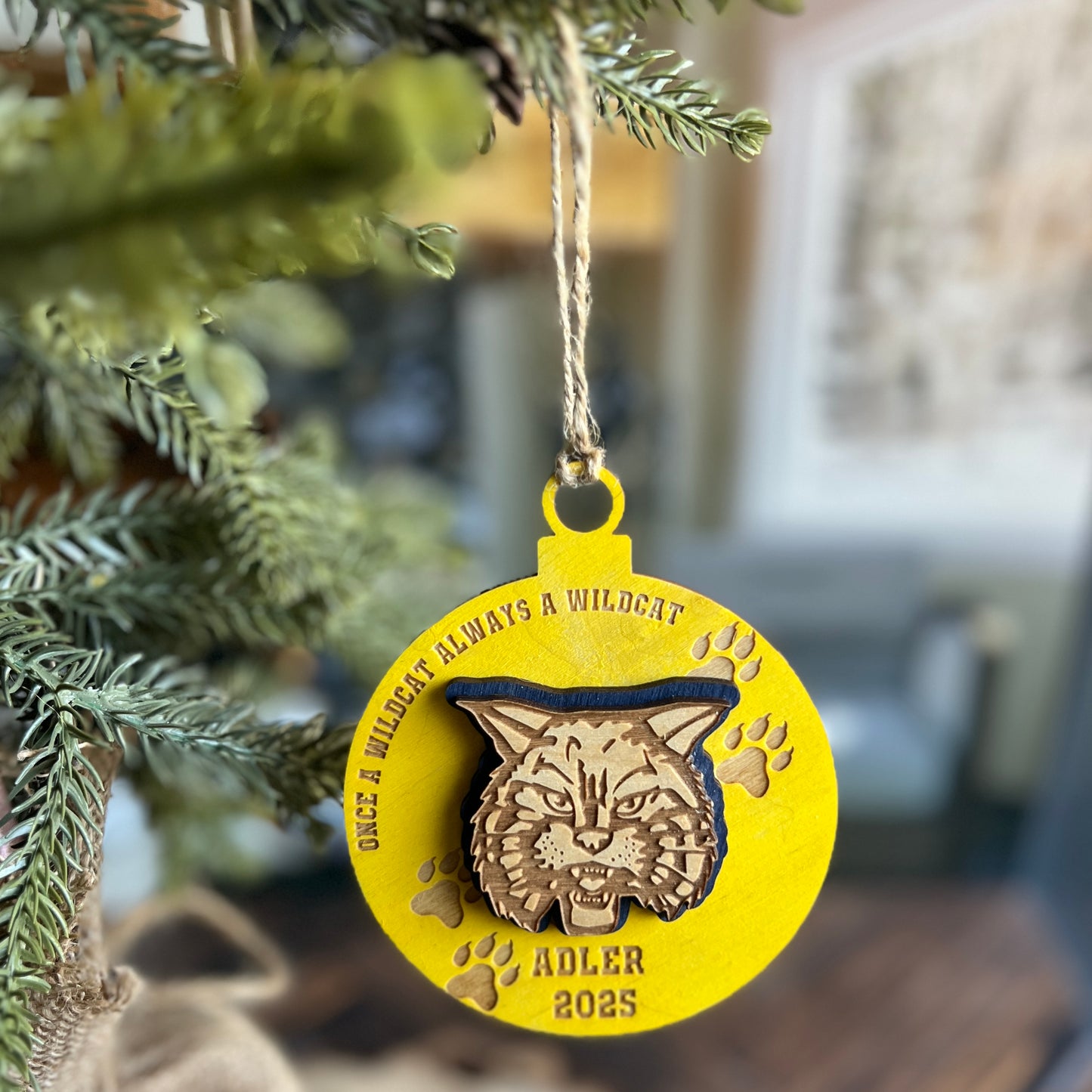 Wildcat Ornament Personalized