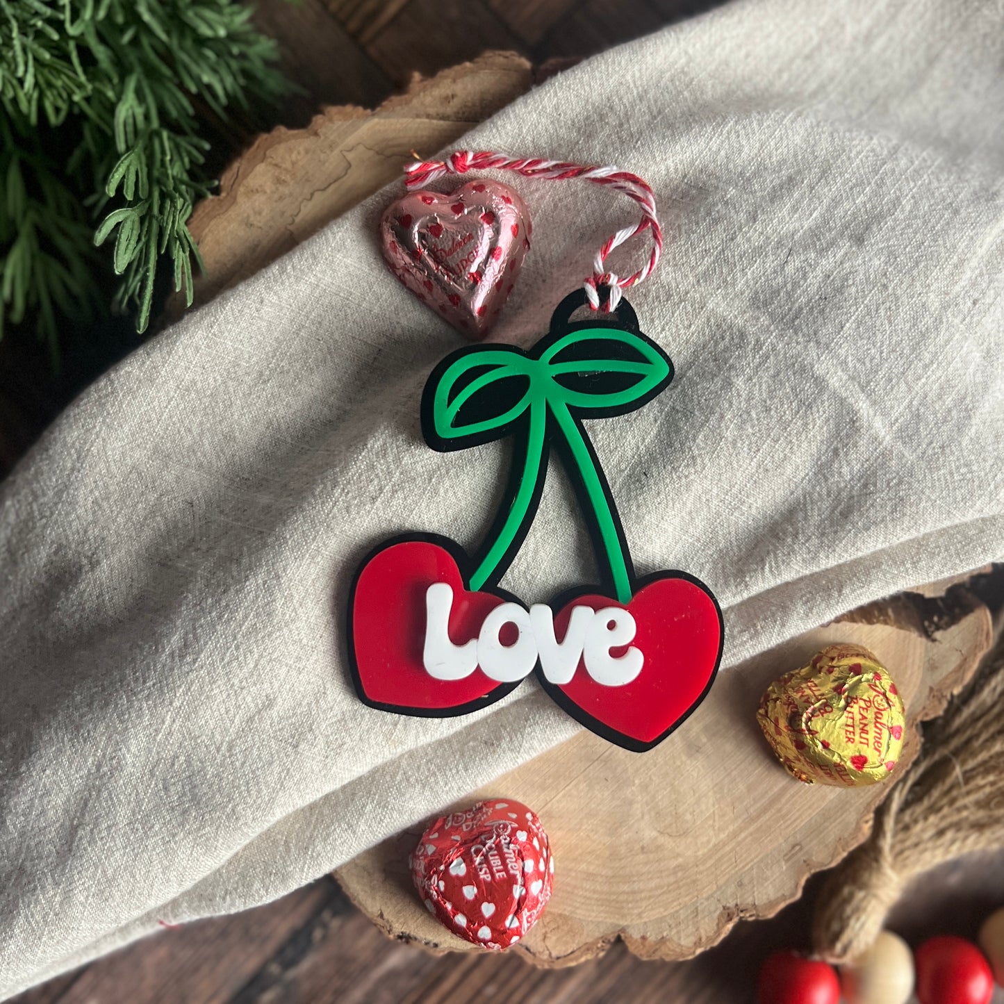 Cherry Heart Valentine's Tag
