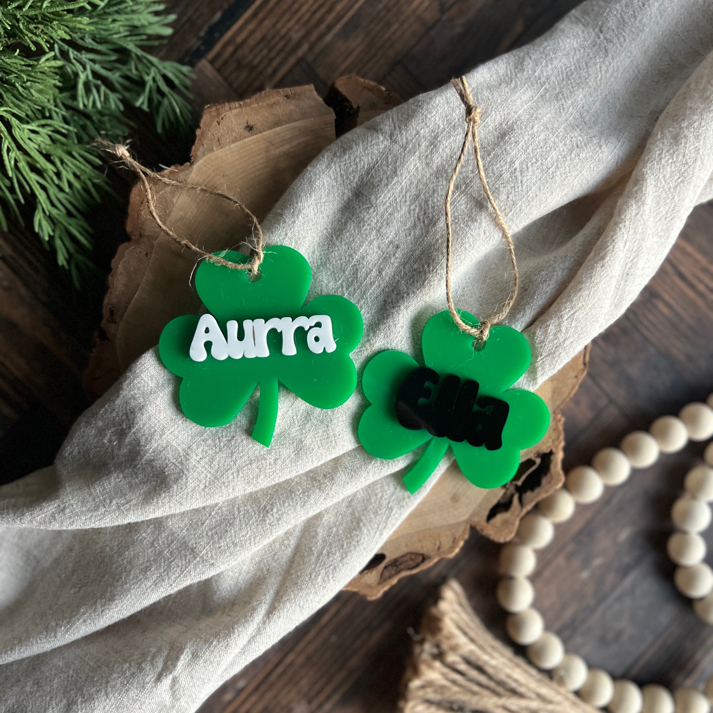 Personalized Acrylic Shamrock Tag