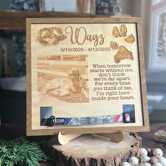 Pet Memorial Collar Frame With Holder