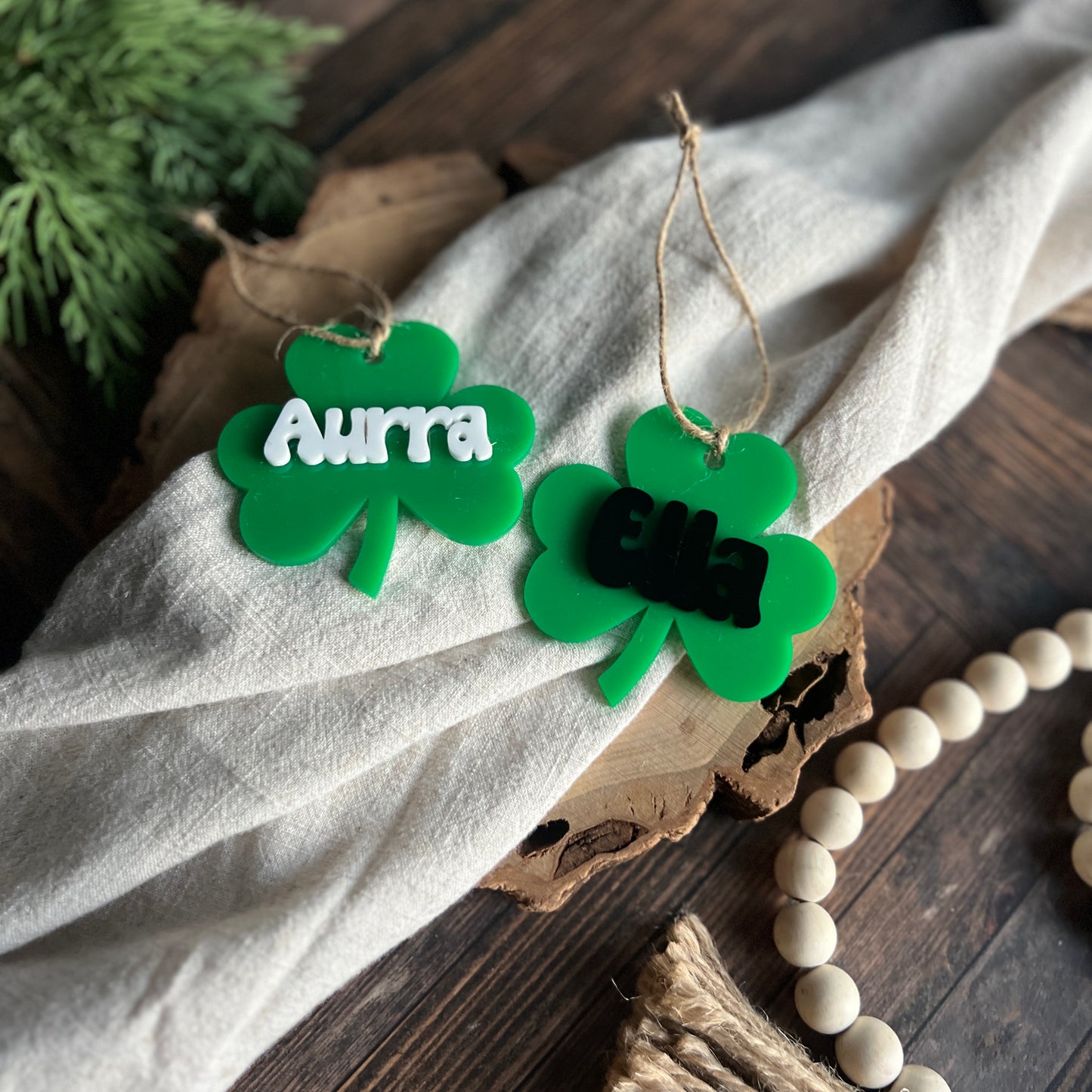 Personalized Acrylic Shamrock Tag
