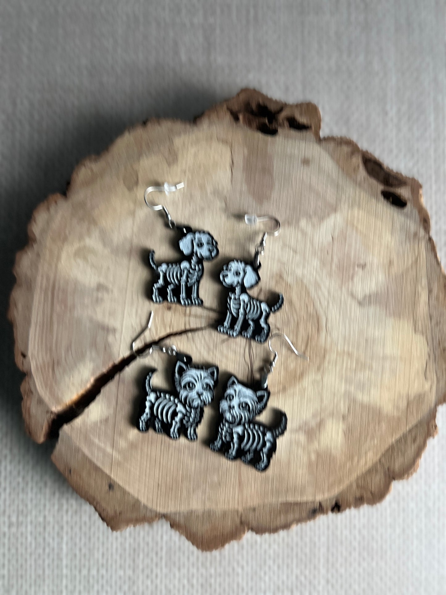 Skelton Dog Earrings