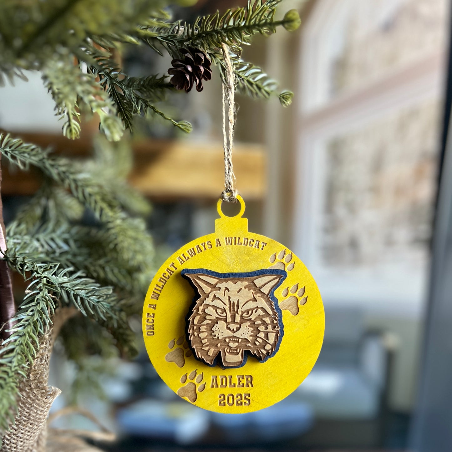 Wildcat Ornament Personalized