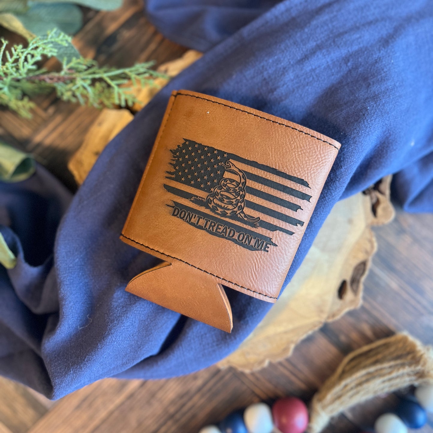 Don't Tread On Me Leatherette Can Cooler