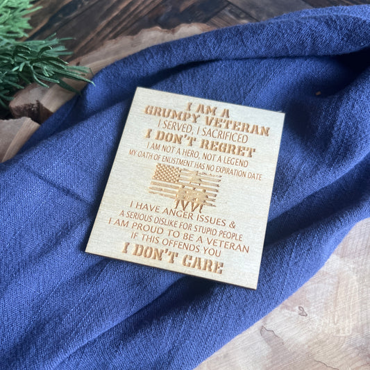 I Am A Grumpy Veteran Magnet
