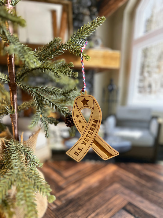 US Veteran Ribbon Ornament