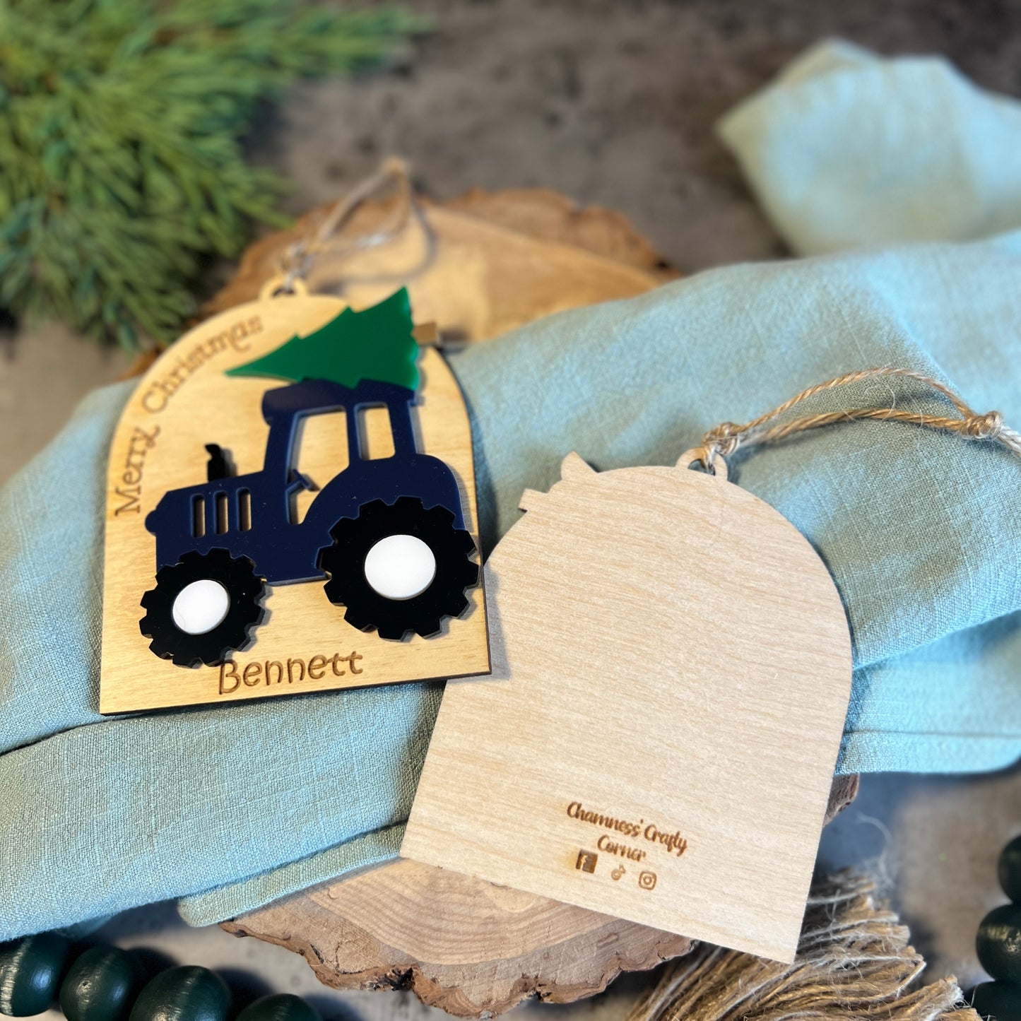 Tractor Christmas Ornament