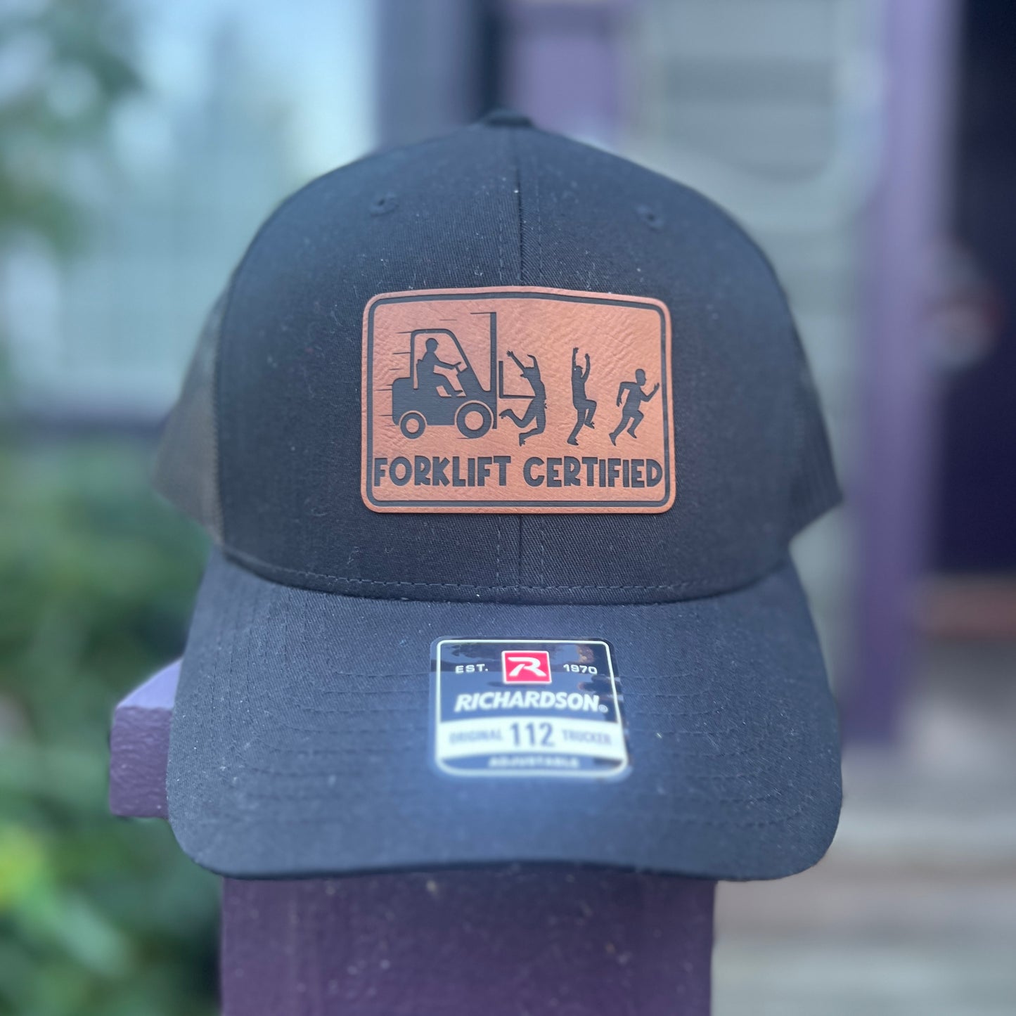 Forklift Certified 112 Richardson Black Trucker Hat