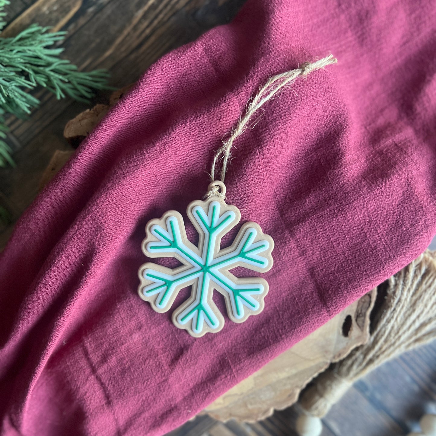 Gingerbread Snowflake Cookie Ornaments 3D Printed