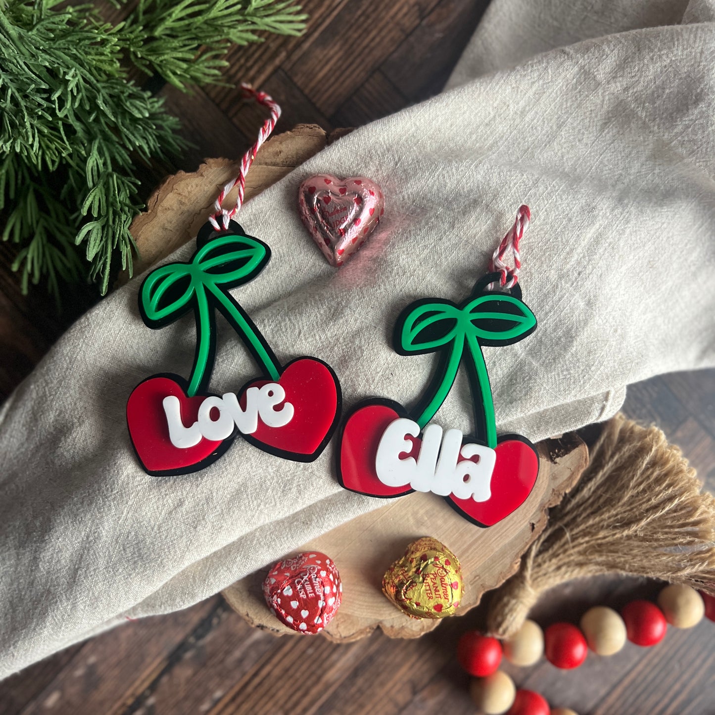 Cherry Heart Valentine's Tag