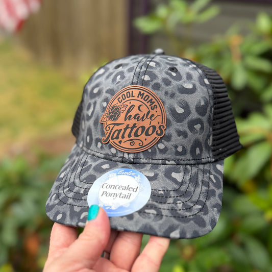 Cool Moms Have Tatttos Ponytail Hat