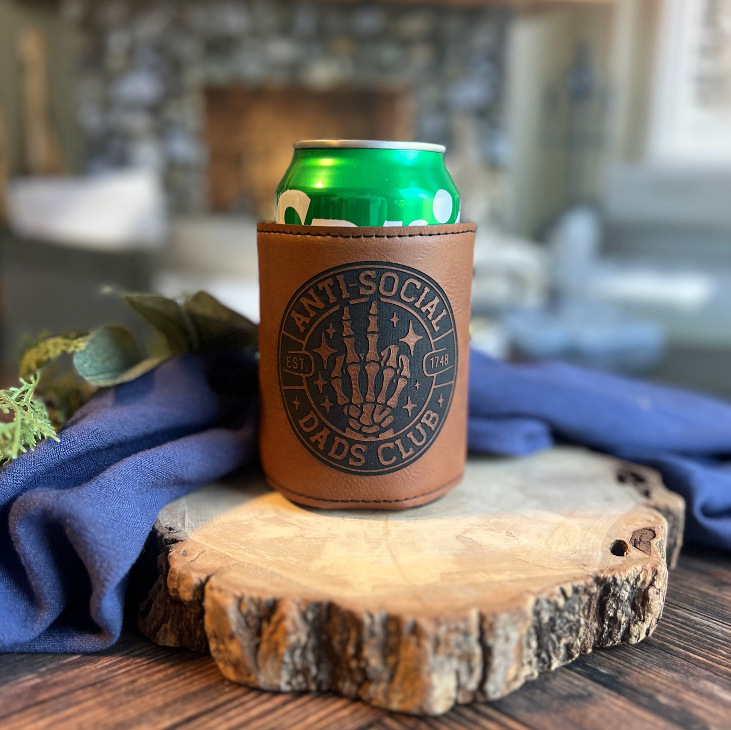 Anti Social Dad's Club Leatherette Can Cooler