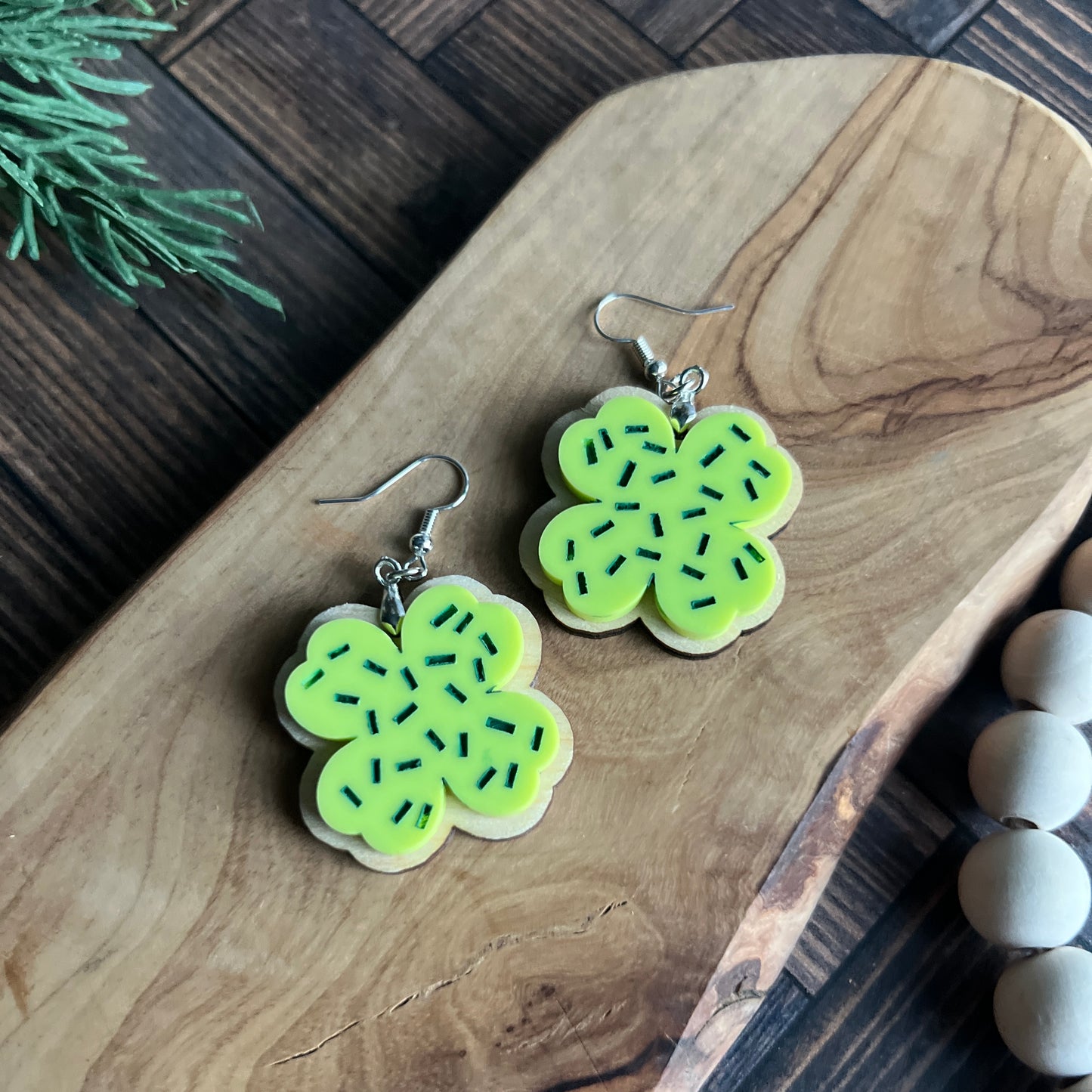 St Patrick's Shamrock Cookie Earring
