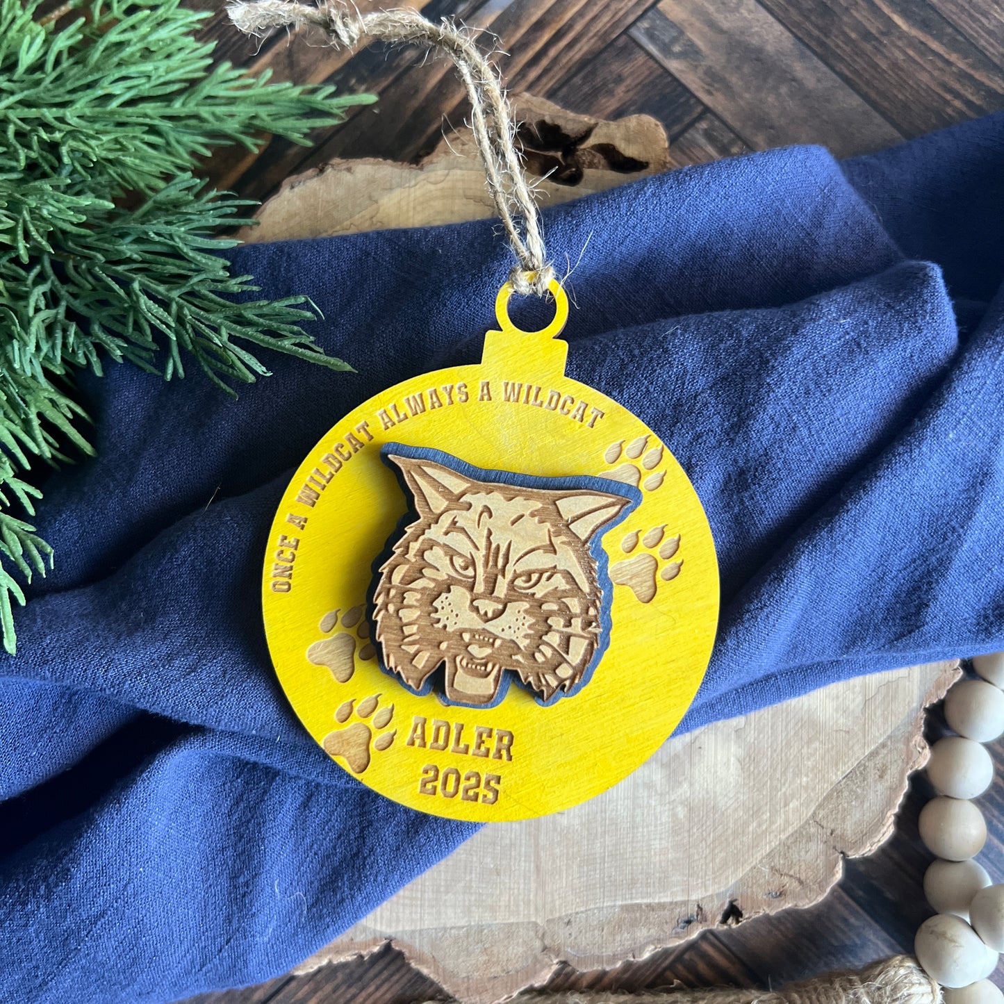 Wildcat Ornament Personalized
