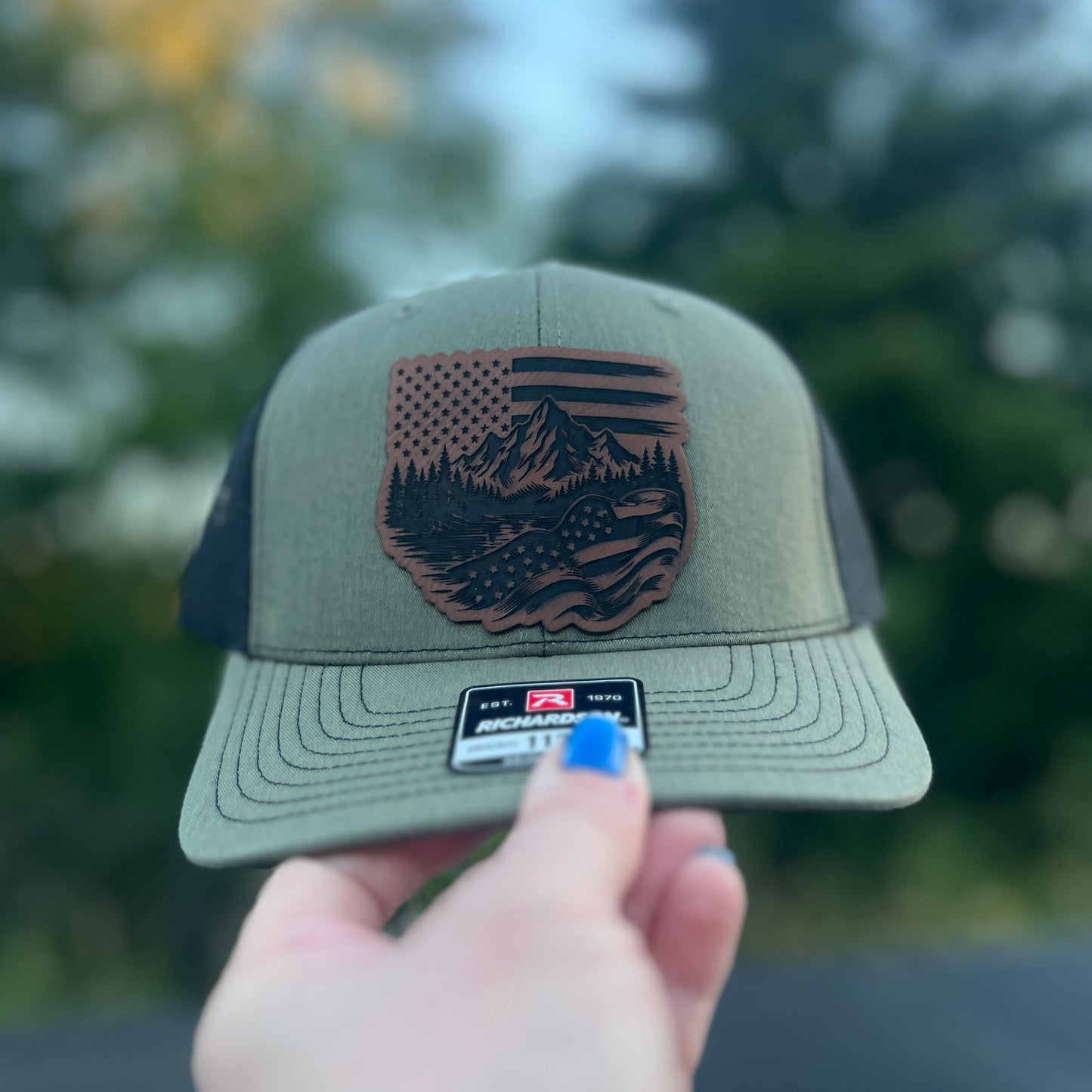 Patriotic Mountain Loden/Black Richardson 112 Trucker Hat