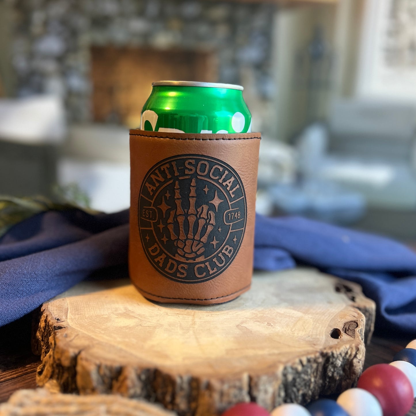 Anti Social Dad's Club Leatherette Can Cooler