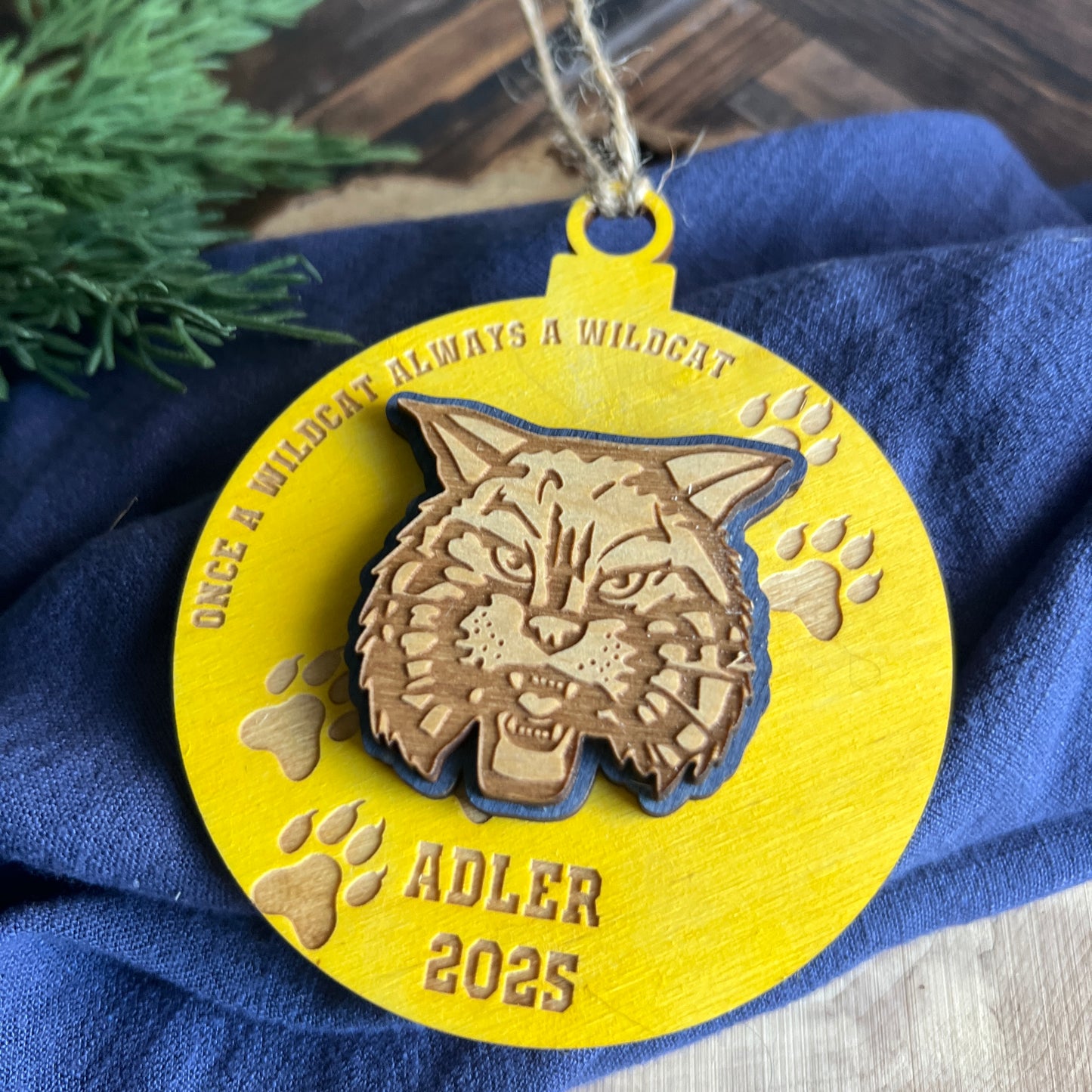Wildcat Ornament Personalized