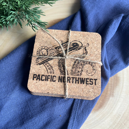 Pacific Northwest Cork Coaster Set