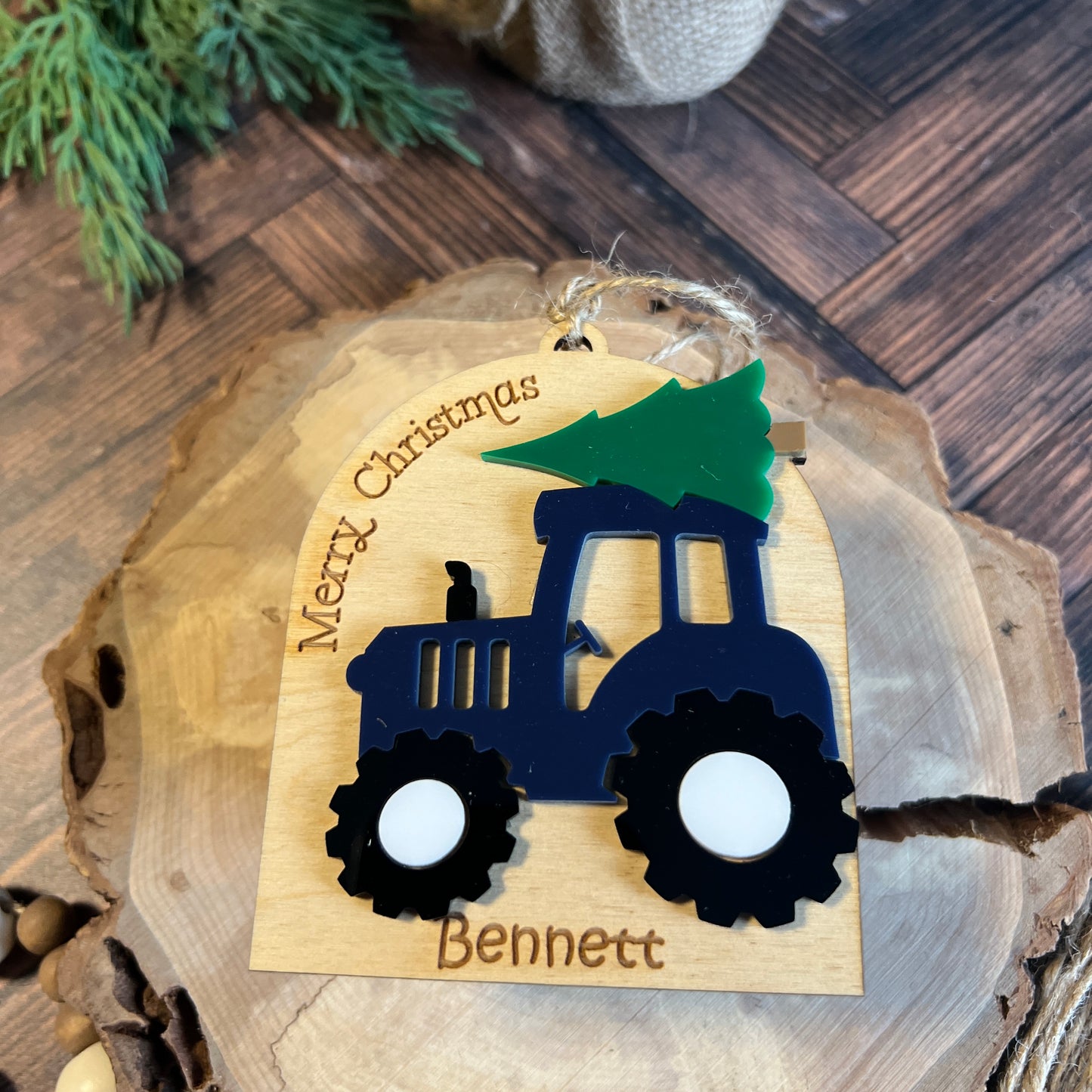 Tractor Christmas Ornament