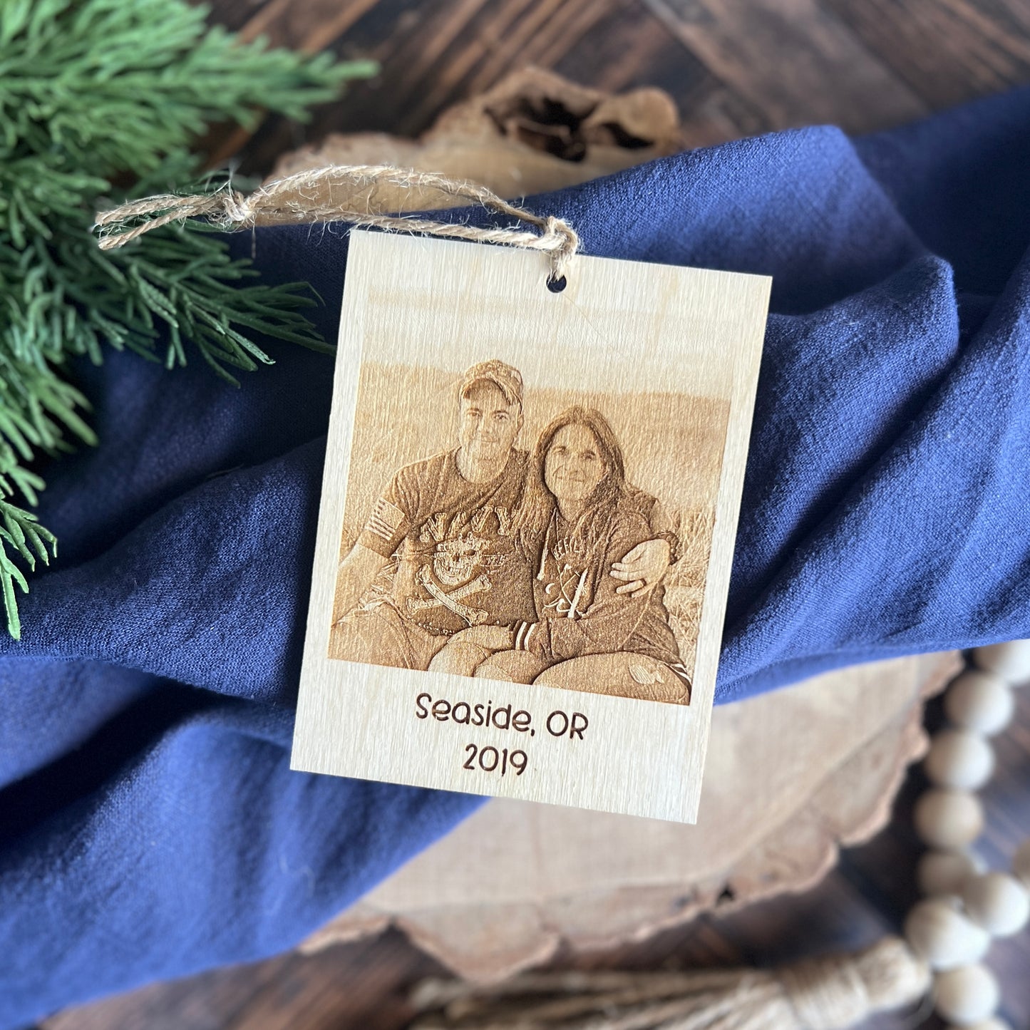 Engraved Photo Christmas Ornament