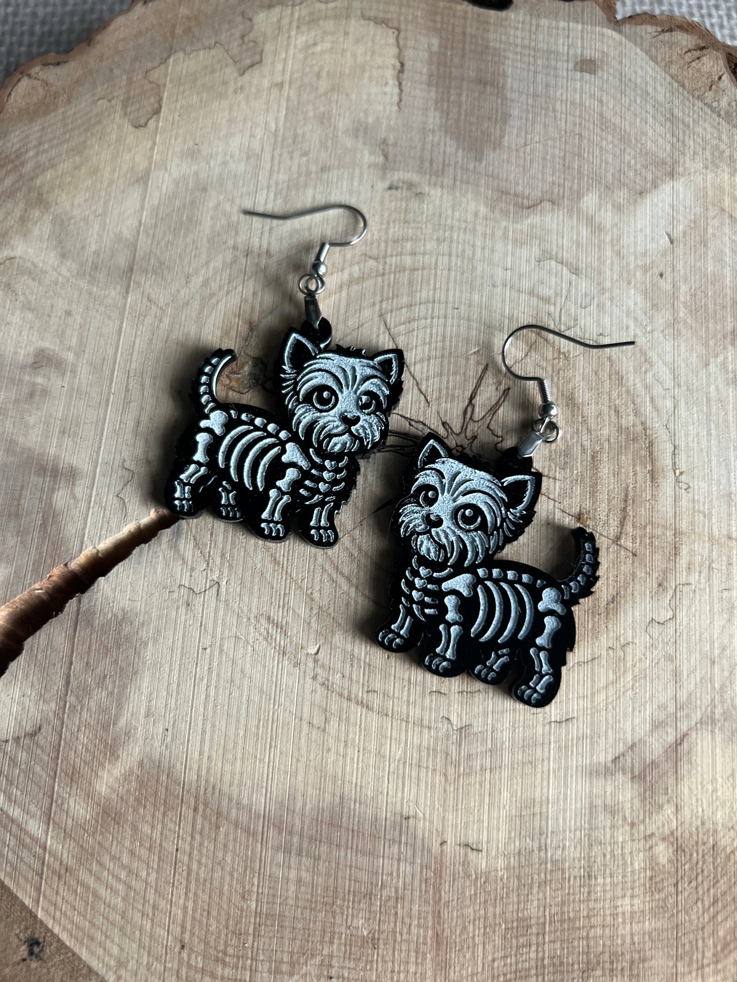 Skelton Dog Earrings