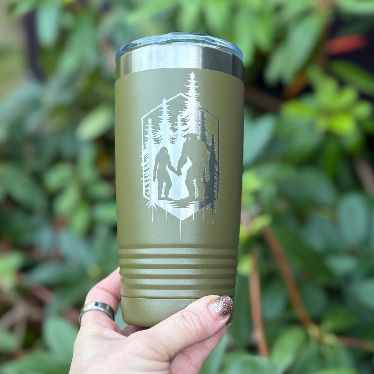 Sasquatch Couple Coffee Tumbler