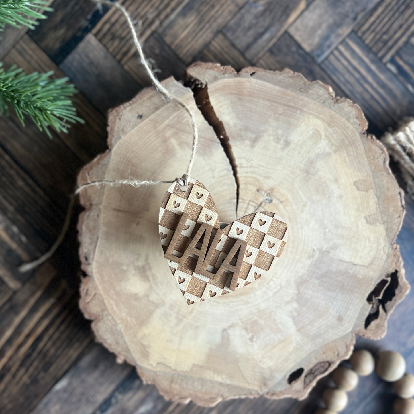 Heart Checkered Tag