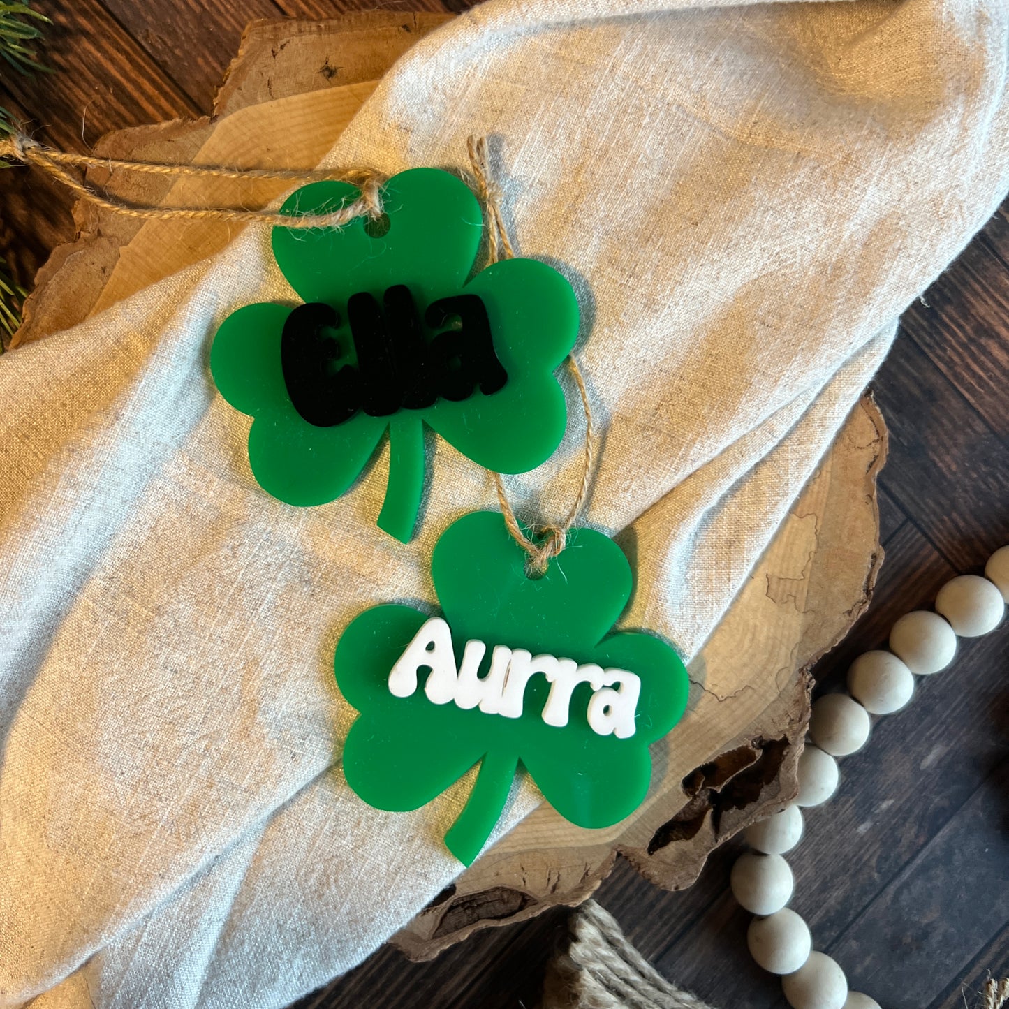 Personalized Acrylic Shamrock Tag
