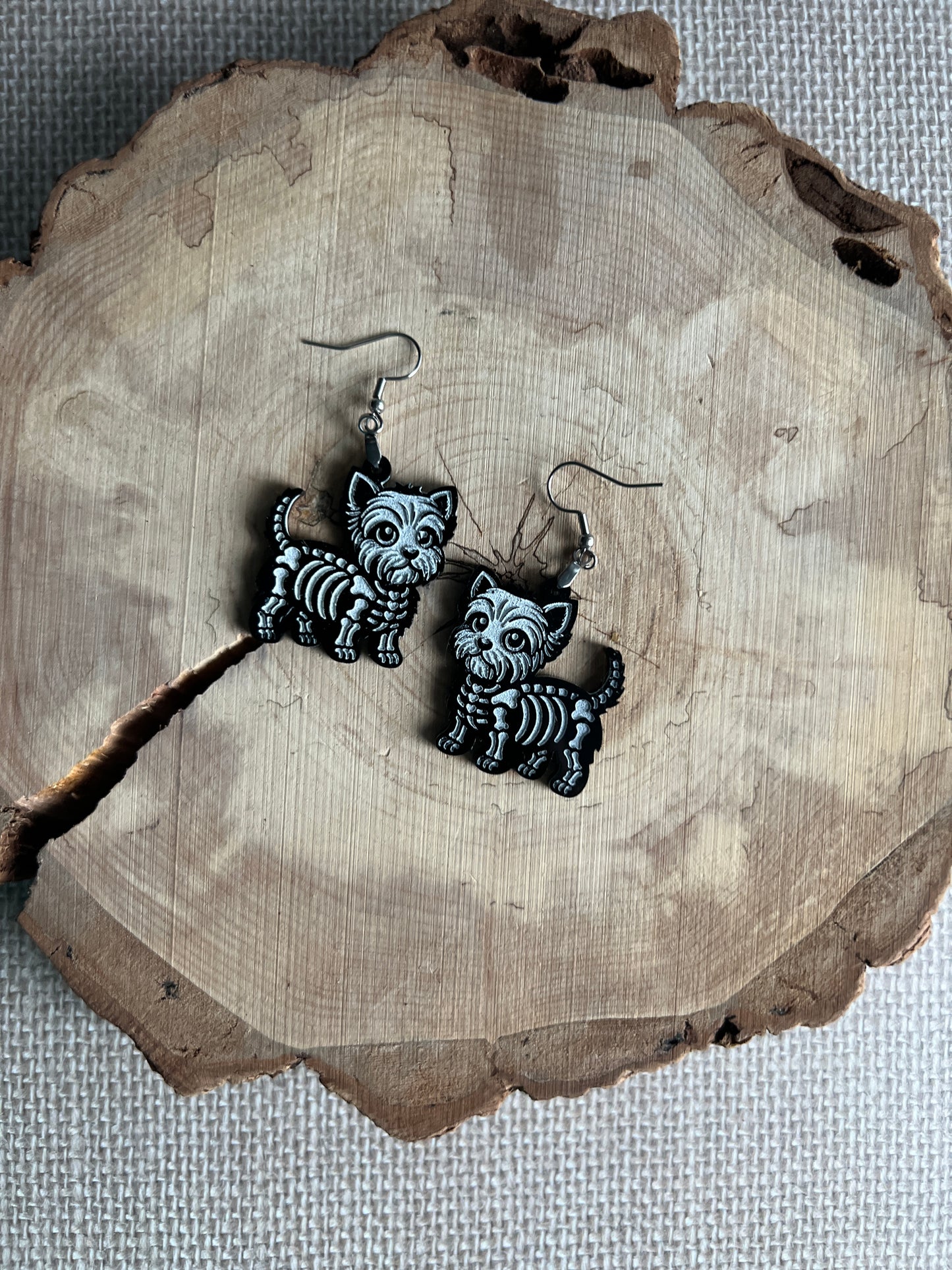 Skelton Dog Earrings