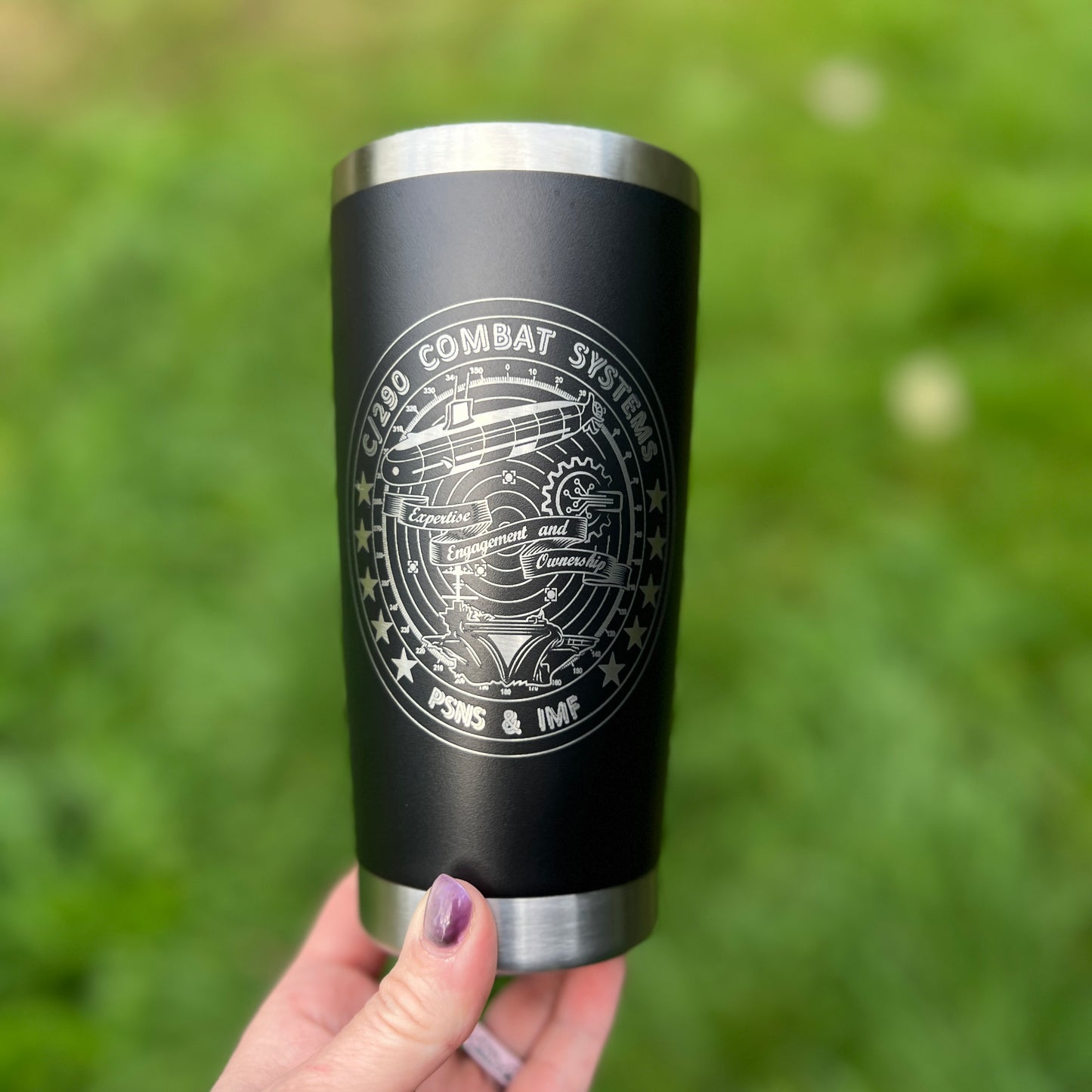 Code 290 Laser Engraved Travel Coffee Tumber