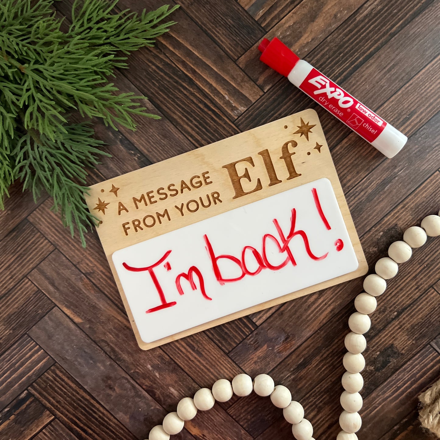 Elf Dry Erase Christmas Message Board