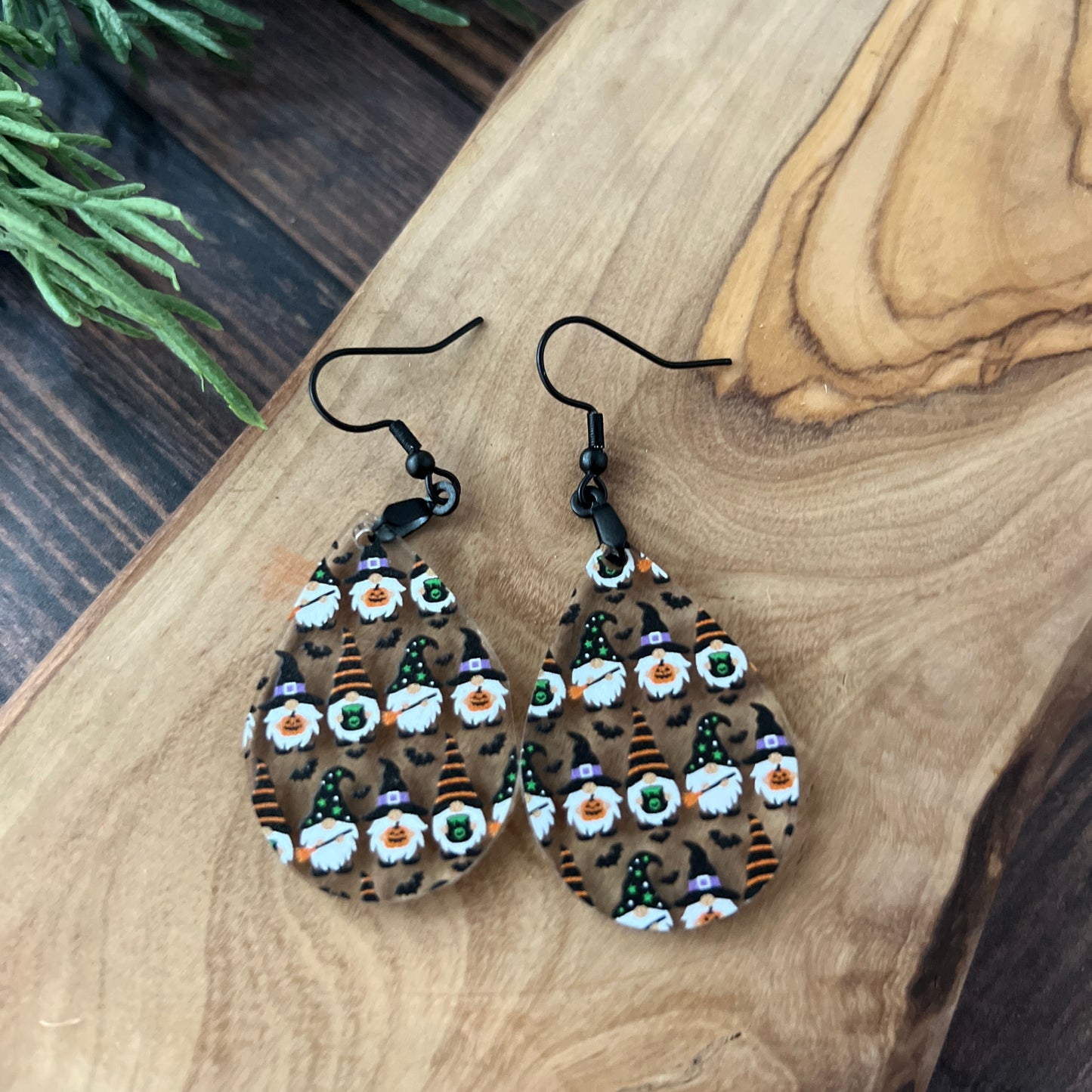 Witch Gnome Halloween Earrings