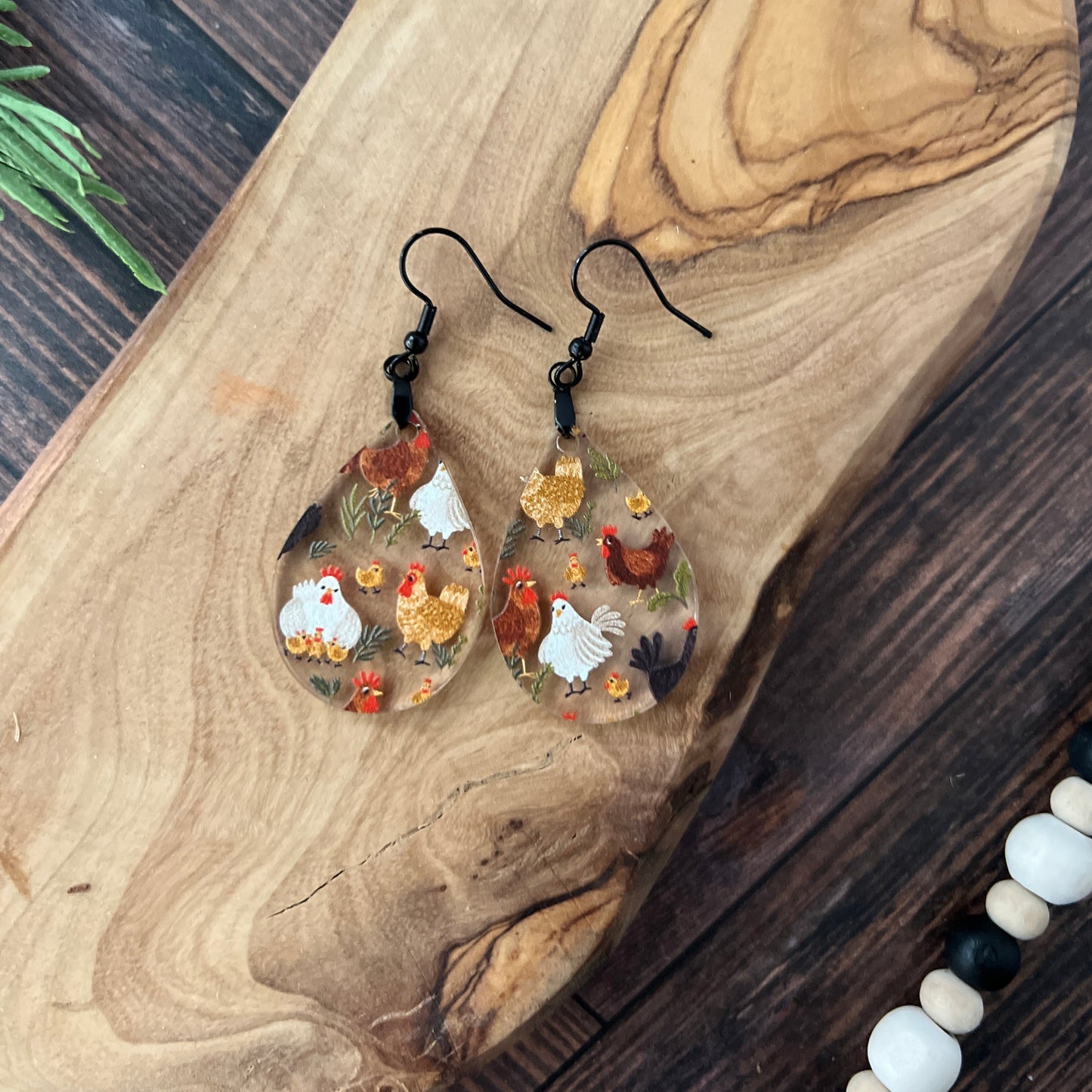 Chicken Acrylic Earrings