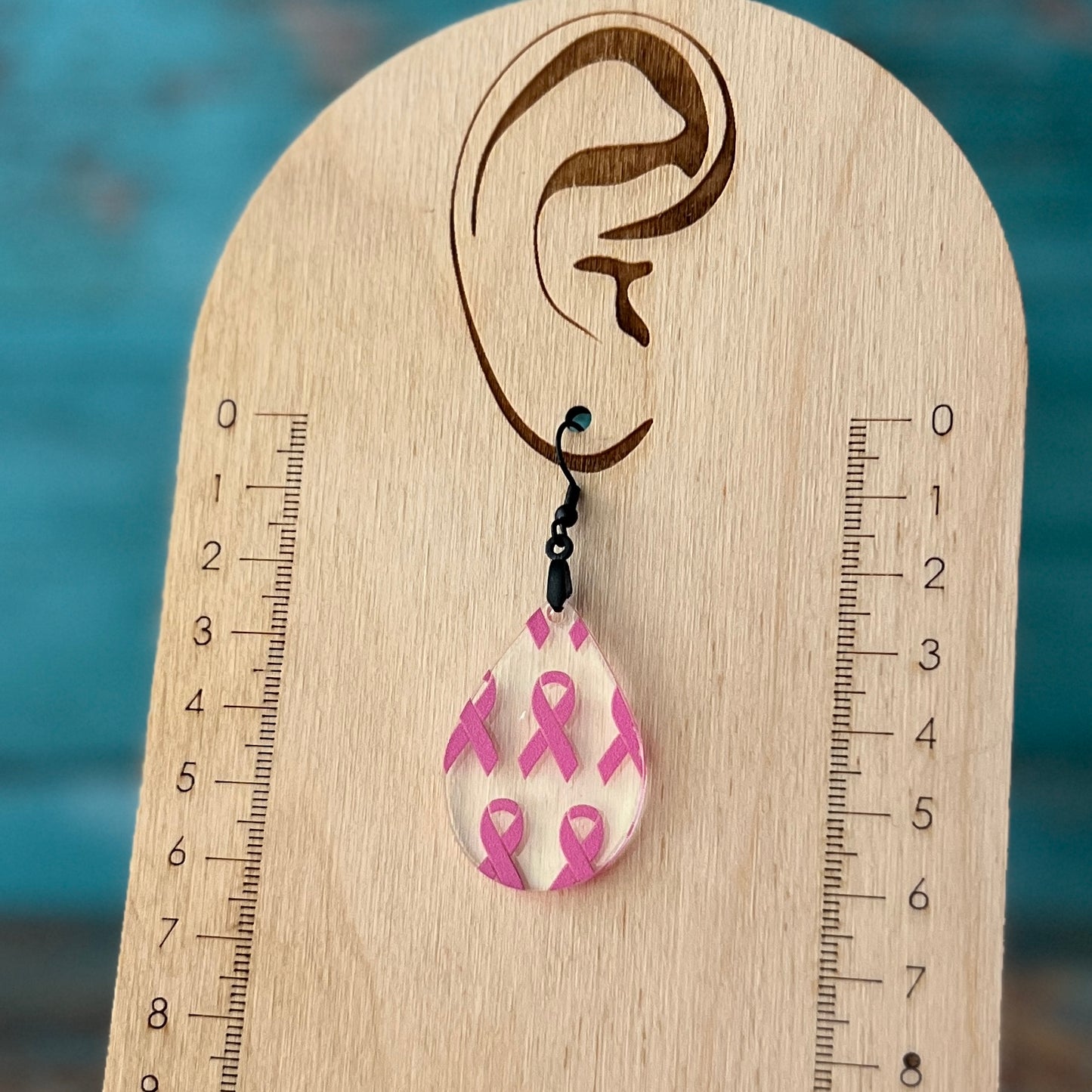 Breast Cancer Awareness Pink Ribbon Earrings