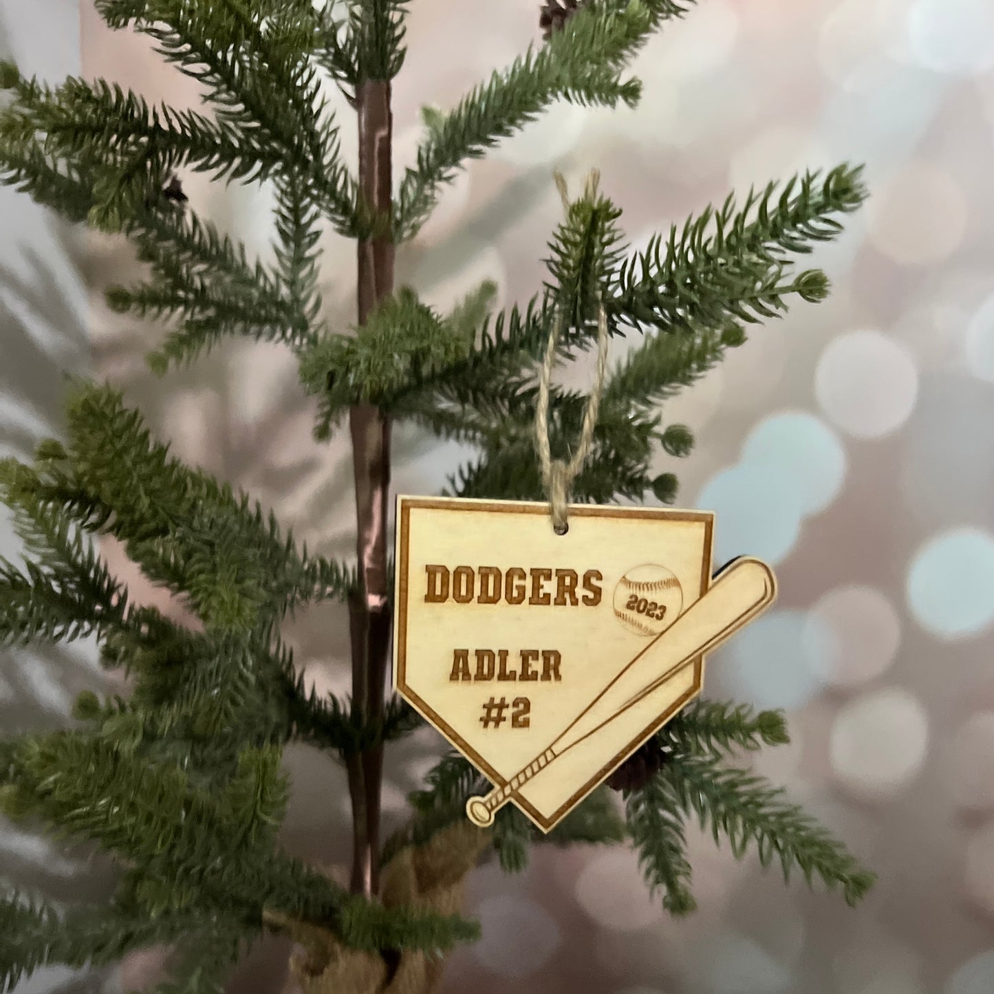 Personalized Wooden Baseball Christmas Ornament