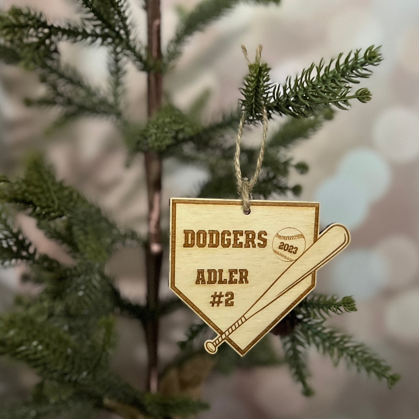 Personalized Wooden Baseball Christmas Ornament