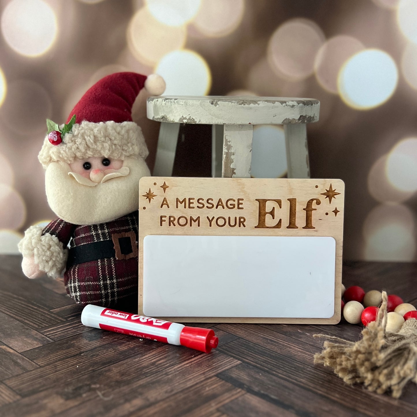 Elf Dry Erase Christmas Message Board