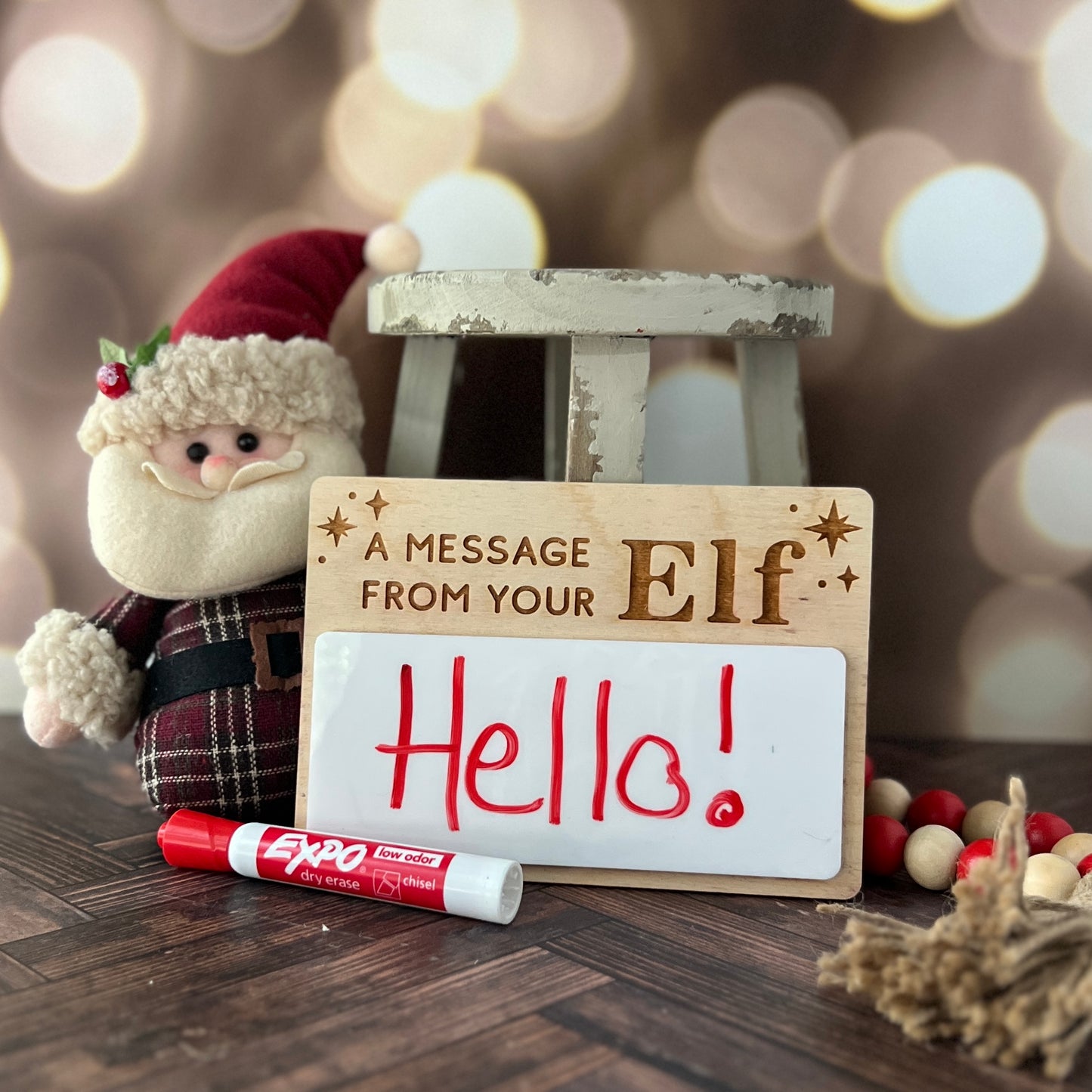 Elf Dry Erase Christmas Message Board