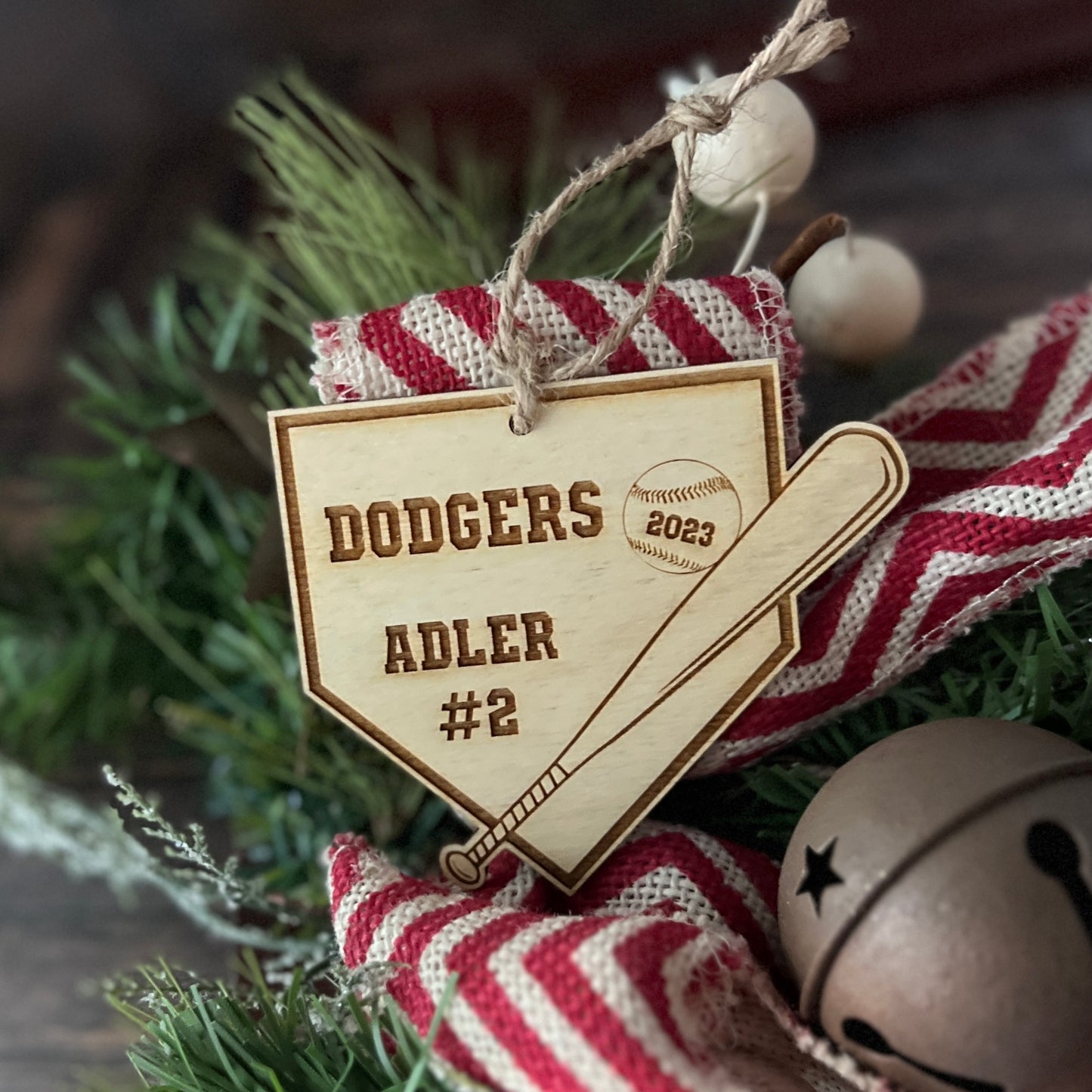 Personalized Wooden Baseball Christmas Ornament