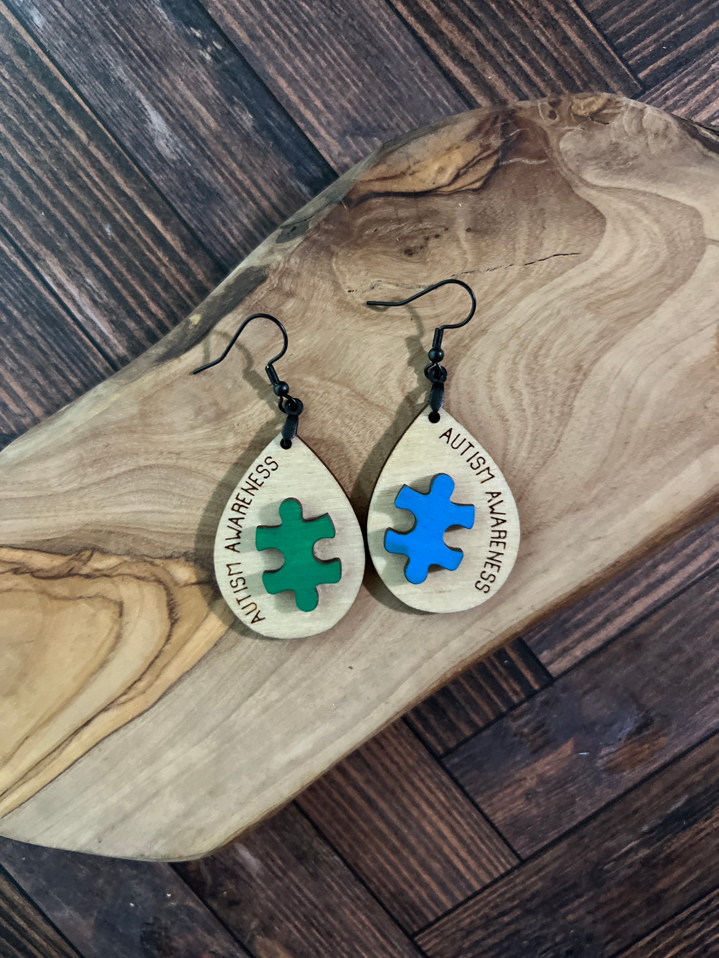 Autism Awarness Puzzle Piece Earrings