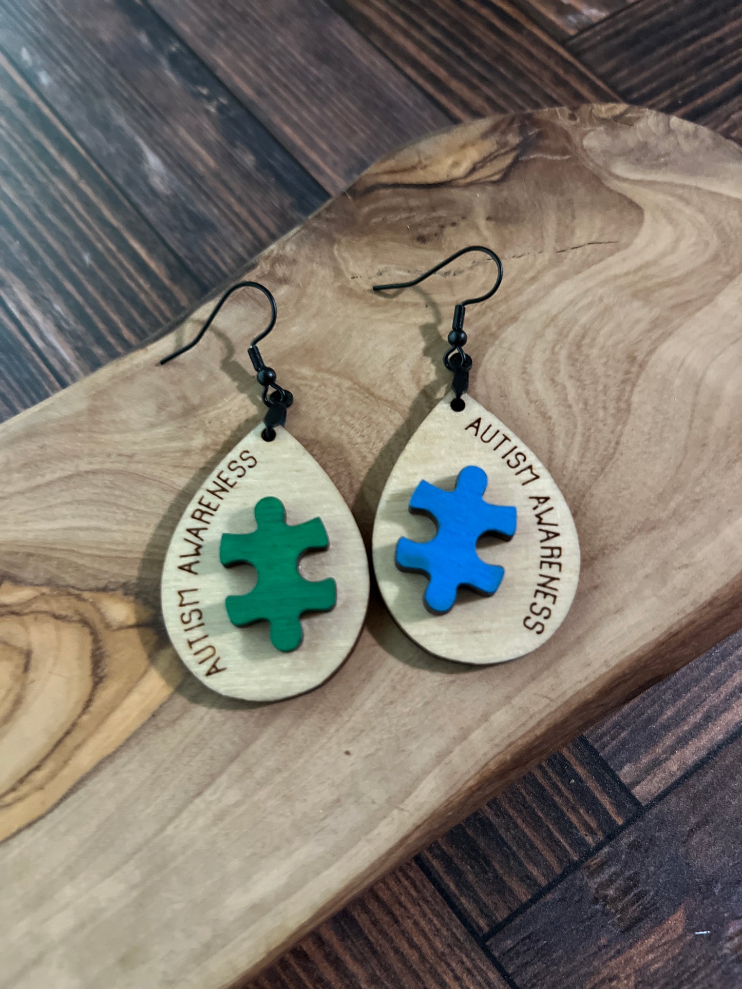 Autism Awarness Puzzle Piece Earrings