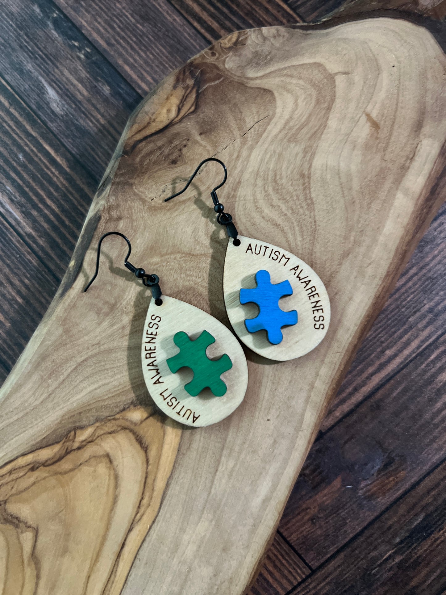 Autism Awarness Puzzle Piece Earrings