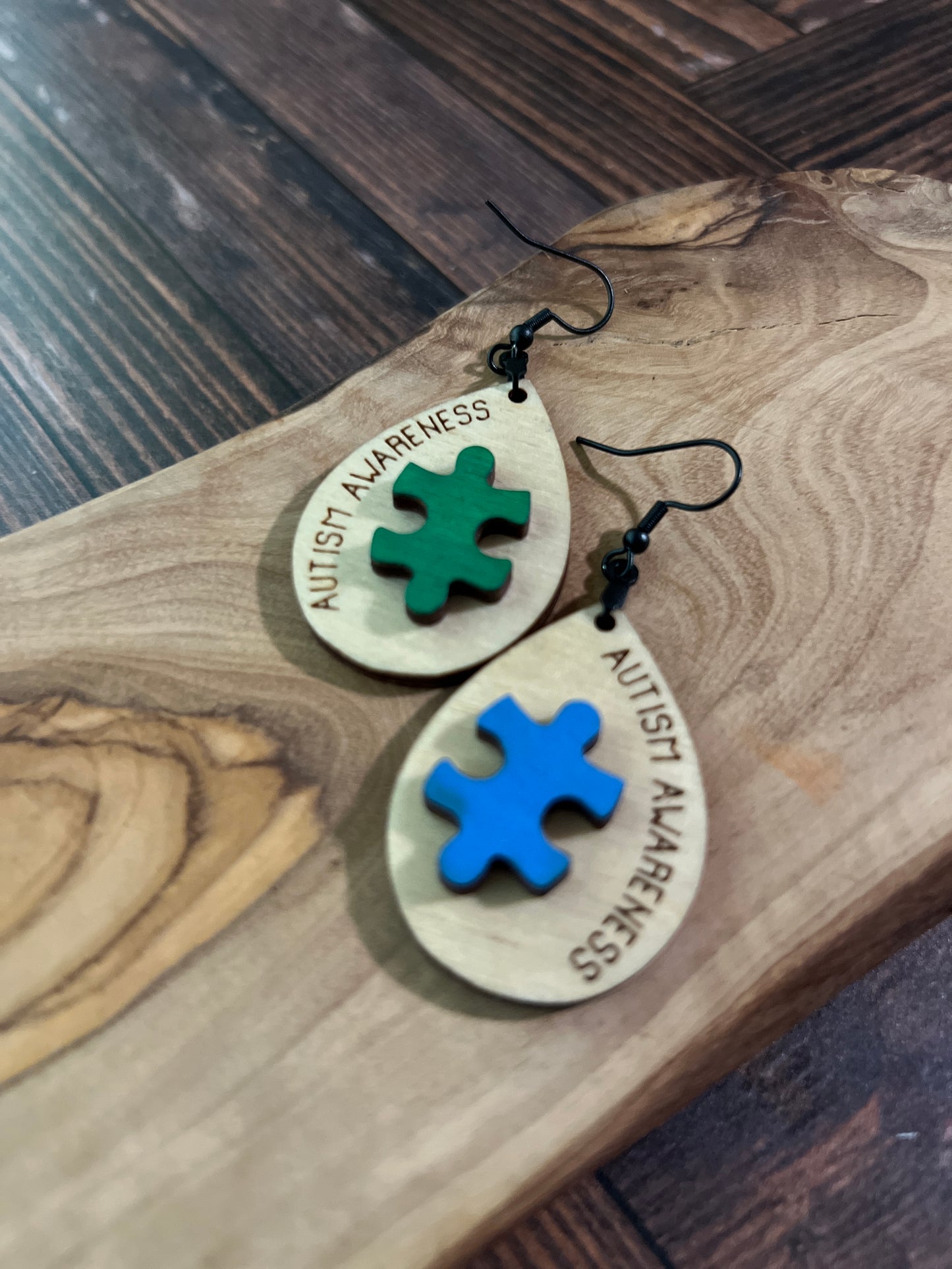 Autism Awarness Puzzle Piece Earrings