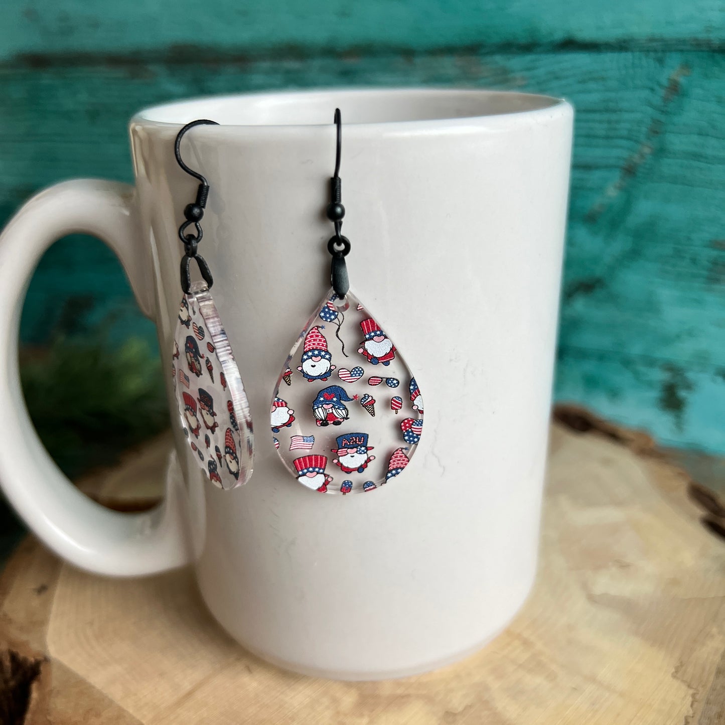 Patriotic Gnome Acrylic Earrings