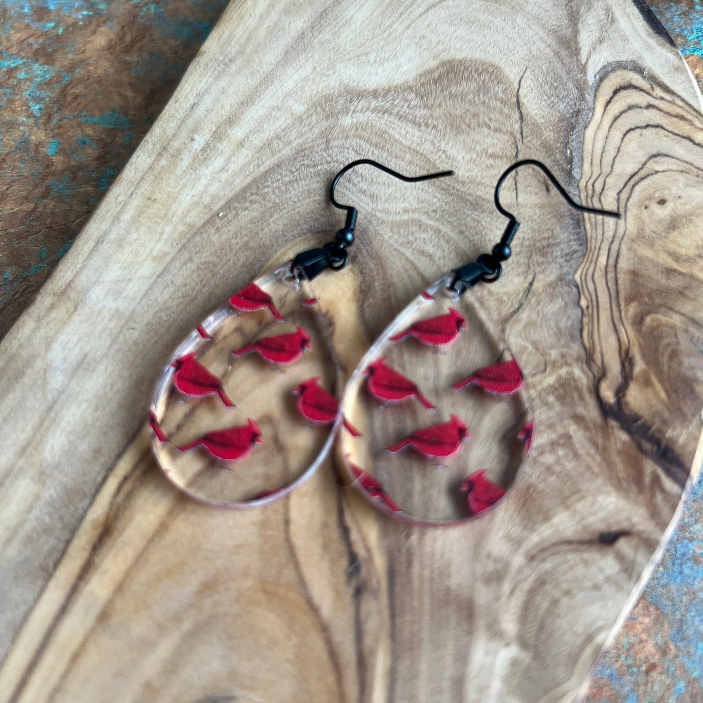 Cardinal Acrylic Earrings